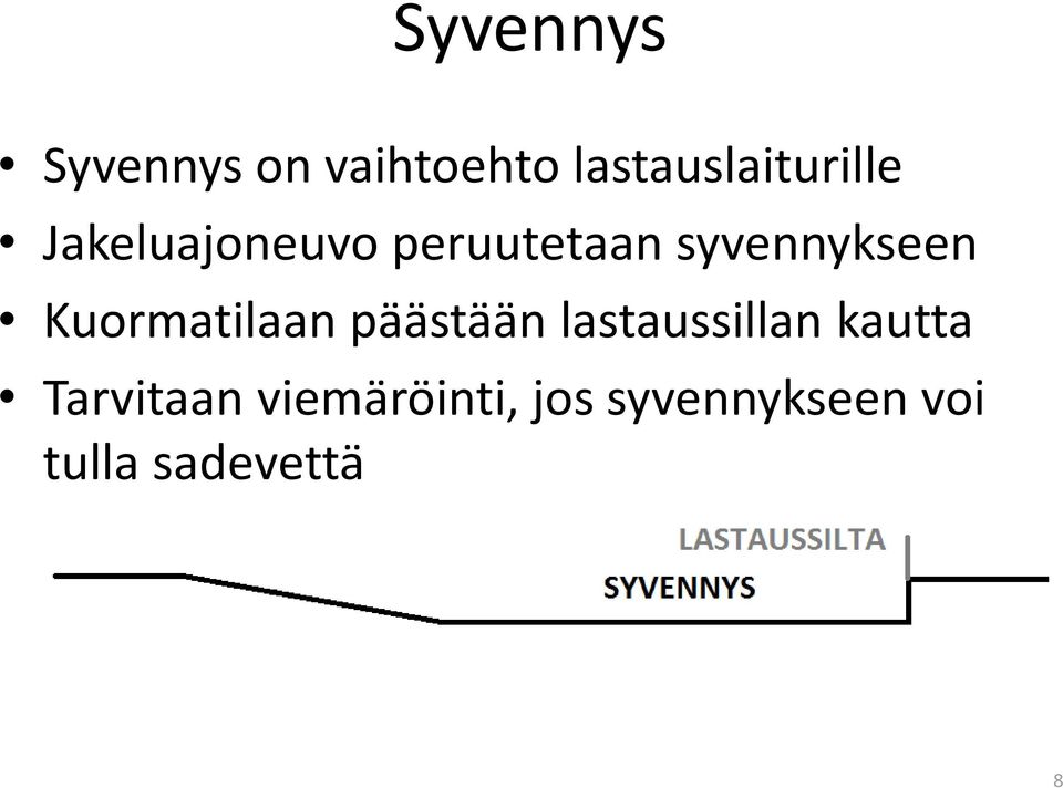 syvennykseen Kuormatilaan päästään lastaussillan