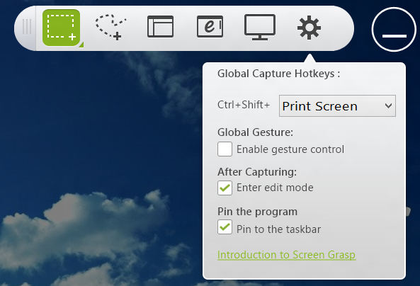 Acer Screen Grasp - 51 Nro Kuvaus Web-sivun kaappaaminen: Kaappaa koko web-sivu 4 mukaanlukien sivun sellaiset osat, jotka eivät ole näkyvissä. 5 Koko ruudun kaappaaminen: Kaappaa koko ruudun kuva.