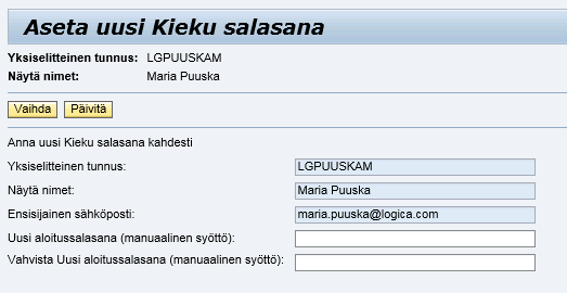 Salasanan vaihdat näin 1. Kirjaudu Kieku-portaaliin vanhalla salasanallasi. 2.