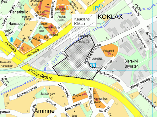 Espoon kaupunki Pöytäkirja 374 Kaupunginhallitus 16.12.2013 Sivu 48 / 96 Selostus Kaava-alue sijaitsee Kauklahden keskusta-alueella Kauklahdenväylän tuntumassa rantaradan eteläpuolella.
