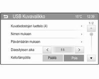 Kuvien katsominen Jos USB-laitetta ei ole vielä liitetty infotainment-järjestelmään, liitä laite 3 31 ja jatka alla kuvatulla tavalla.