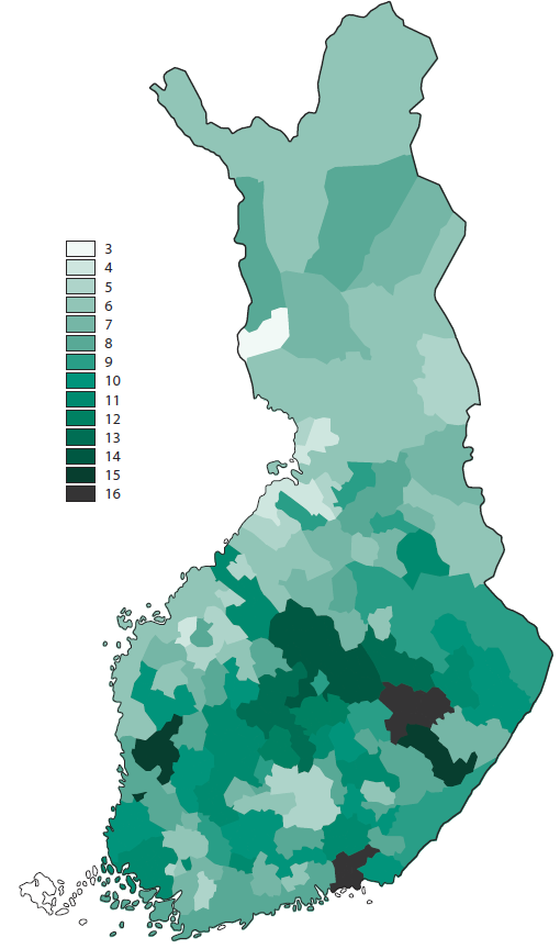 Puunostajien määrä Puumarkkinat Yksityismetsät Ostajat (yhteensä) Kuitupuulla ostajia 3 4 (+ energiapuun ostajat) Tukkipuulla ostajia noin 170 Paikallisesti ostajia 5 10 Myyjät Yli 5 ha metsätiloja