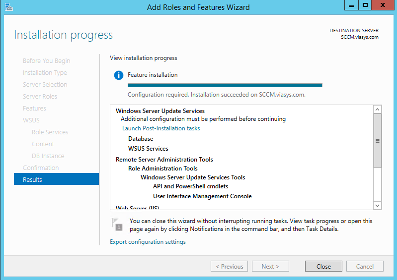 5.4 WSUS WSUS eli Windows Server Update Services asennetaan, jotta voidaan hallita Windows päivitysten asennuksia ja täten jättää asentamatta ei-toivotut päivitykset.
