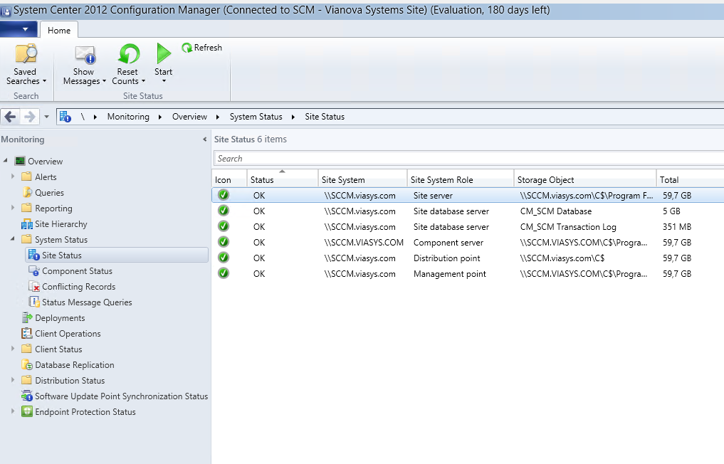 6.2 Site System Roles Sivuston rooleista osa on välttämättömiä Configuration Managerin toiminnan kannalta, ja ne luodaan jo asennuksen yhteydessä.
