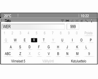 Navigointi 45 Muuttaaksesi kirjainnäppäimistön kirjainjärjestelyä valitse ABC-näyttöpainike näppäimistön vasemmalta puolelta. Kirjaimet on nyt järjestetty aakkosjärjestykseen.