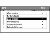 Navigointi 51 Reitti lasketaan uudelleen ja välietappien järjestystä välietappiluettelossa muutetaan.
