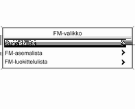 Radio 97 Suosikkiluettelot Asemia voidaan kaikilla aaltoalueilla tallentaa käsin suosikkiluetteloihin. Jokaiseen suosikkiluetteloon voidaan tallentaa 6 asemaa.