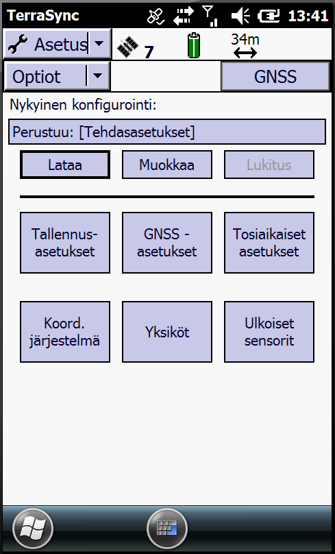 Liite 5 12(24) 8. Paina Tila painikkeesta ja valitse avautuvasta listasta kohta Asetus. Sen jälkeen avaa kohta Ulkoiset sensorit. 1.Paina Tila - painikkeesta 2.