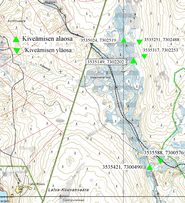 Alueen suot ennallistettiin (90 ha) vuonna 2011 SuoverkostoLifessa. 20 6.5 Vaarasalmisenojan ja Pyhityksenojan kiveäminen. 6.6 Vujenselänojan kiveämispaikat. 7.