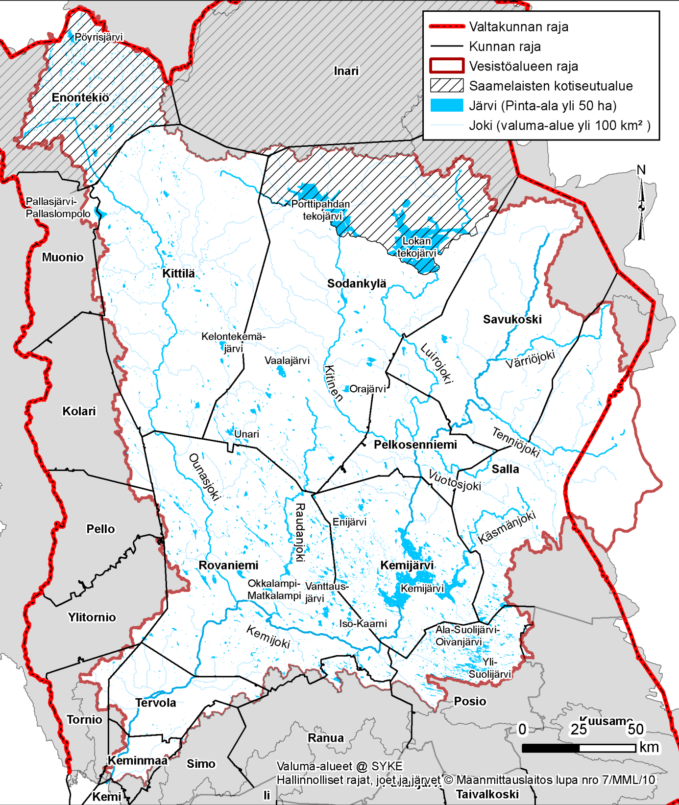 Kemijoen vesistöalue on valjastettu vesivoimatuotantoa varten lukuun ottamatta Ylä-Kemijokea ja Ounasjokea. Ylä-Kemijoki on suojeltu koskiensuojelulailla, joka tuli voimaan 1987.