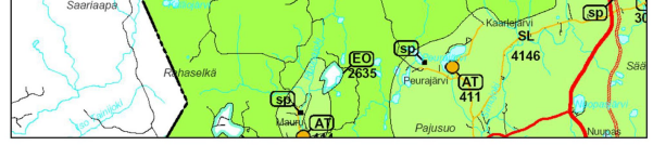 388 Kuva 17-5. Ote Rovaniemen maakuntakaavasta. Suhangon kaivosalueen sijainti on merkitty kartalle rajauksella (tummanpunainen).