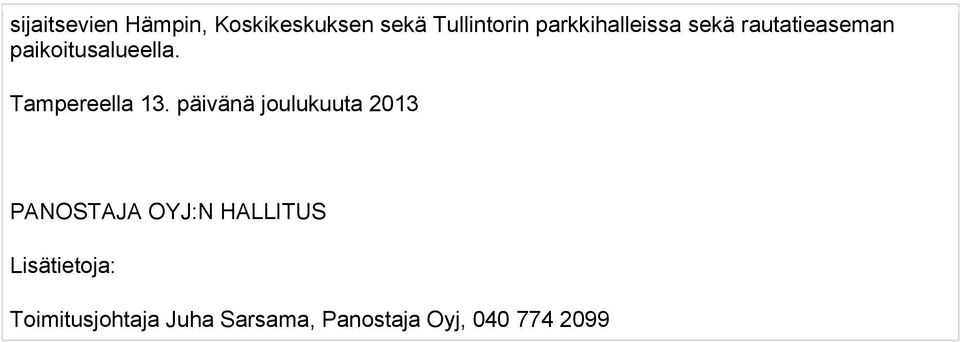 Tampereella 13.