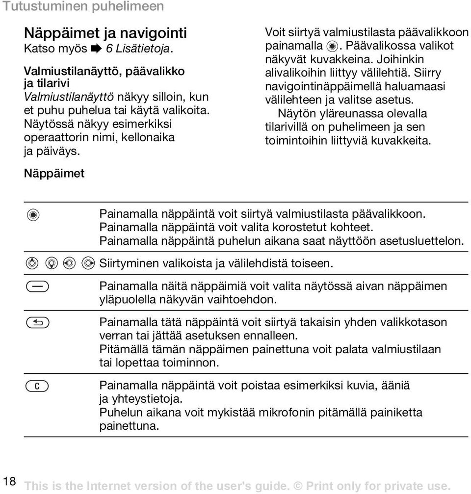 Joihinkin alivalikoihin liittyy välilehtiä. Siirry navigointinäppäimellä haluamaasi välilehteen ja valitse asetus.