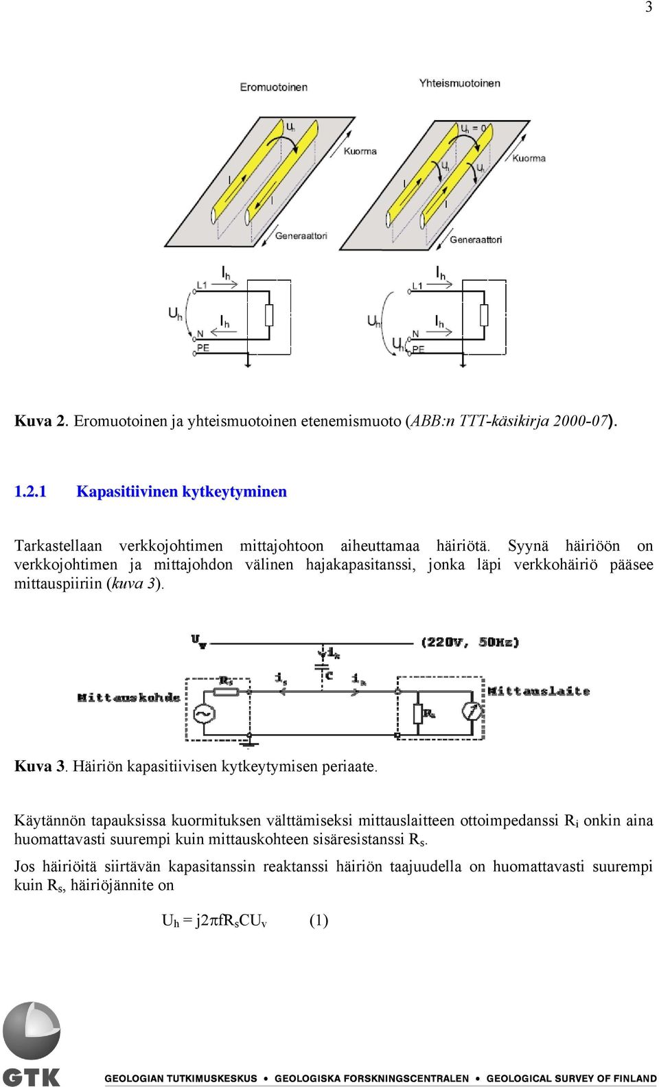 Häiriön kapasitiivisen kytkeytymisen periaate.