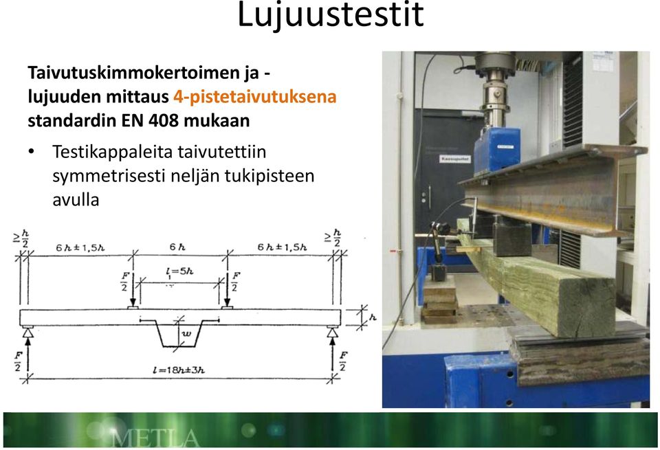 mukaan Testikappaleita taivutettiin