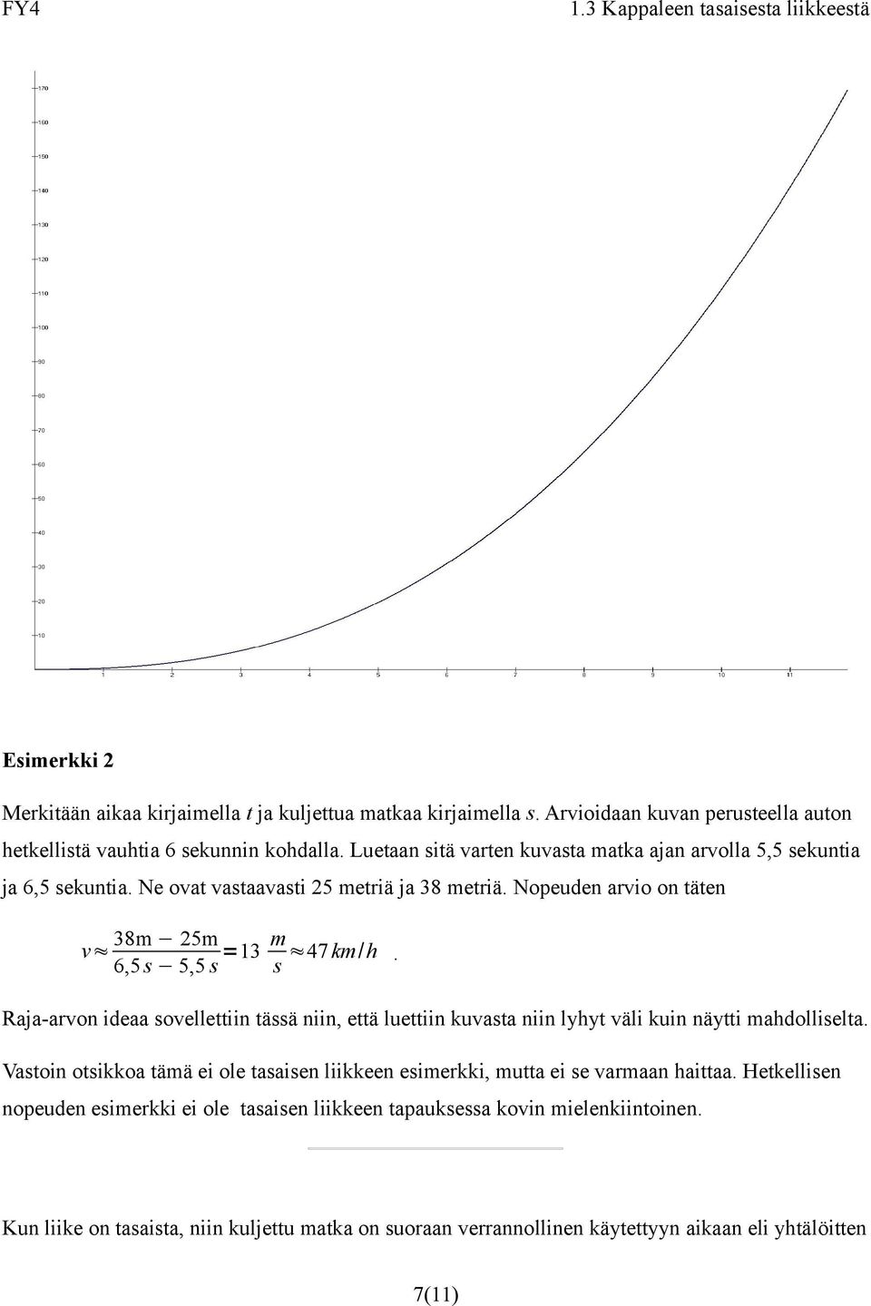 Raja-arvon ideaa sovellettiin tässä niin, että luettiin kuvasta niin lyhyt väli kuin näytti mahdolliselta.