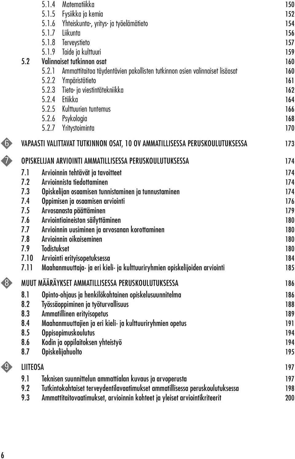 2.5 Kulttuurien tuntemus 166 5.2.6 Psykologia 168 5.2.7 Yritystoiminta 170 6 VAPAASTI VALITTAVAT TUTKINNON OSAT, 10 OV AMMATILLISESSA PERUSKOULUTUKSESSA 173 7 OPISKELIJAN ARVIOINTI AMMATILLISESSA PERUSKOULUTUKSESSA 174 7.