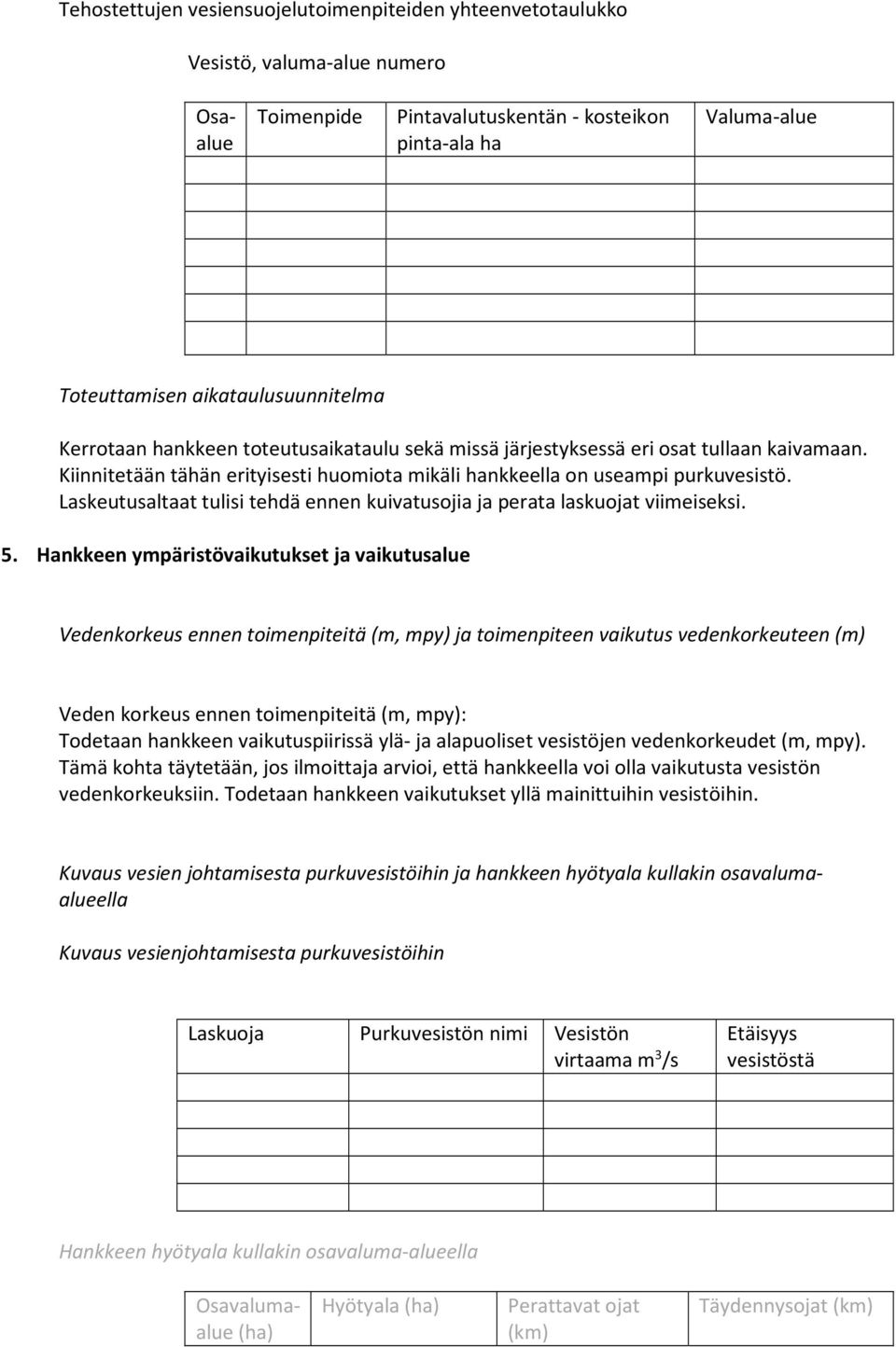 Laskeutusaltaat tulisi tehdä ennen kuivatusojia ja perata laskuojat viimeiseksi. 5.