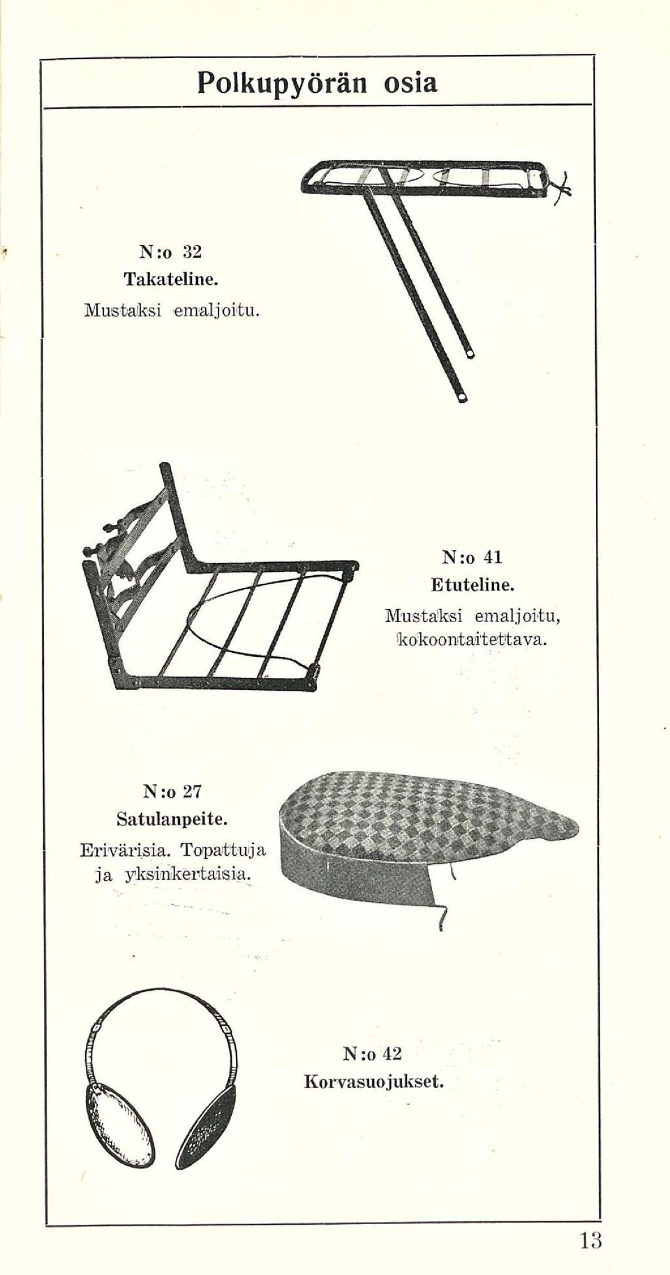 Mustaksi emaljoitu, kokoontaitettava.