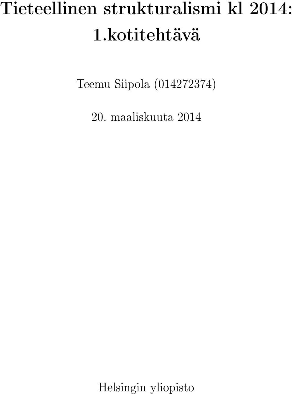 kotitehtävä Teemu Siipola