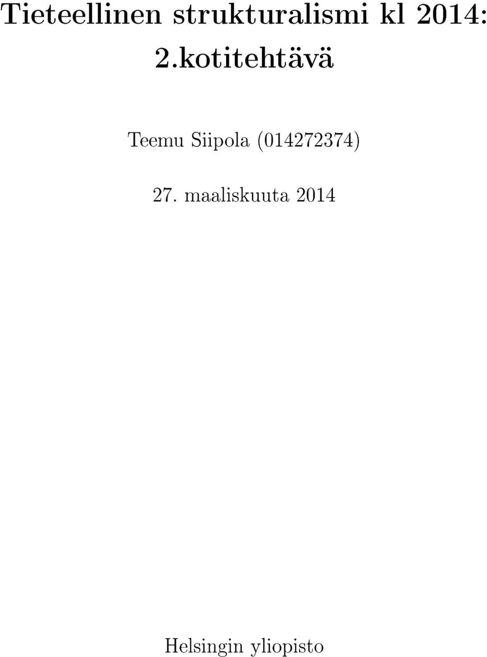 kotitehtävä Teemu Siipola