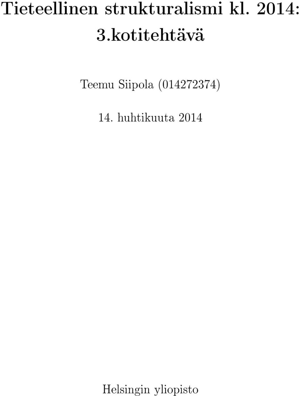 kotitehtävä Teemu Siipola