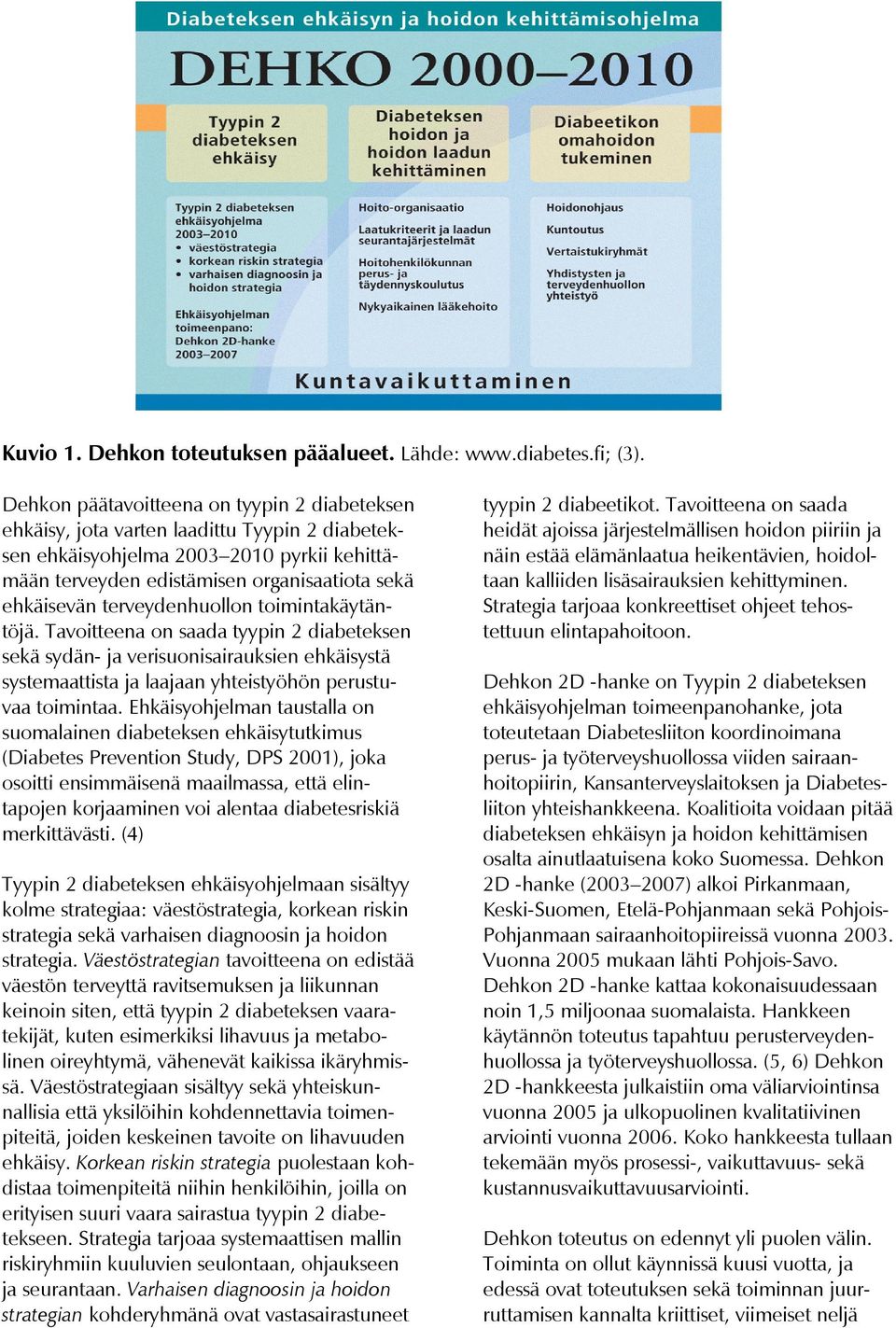 terveydenhuollon toimintakäytäntöjä. Tavoitteena on saada tyypin 2 diabeteksen sekä sydän- ja verisuonisairauksien ehkäisystä systemaattista ja laajaan yhteistyöhön perustuvaa toimintaa.