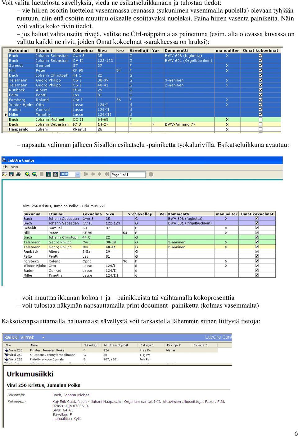 jos haluat valita useita rivejä, valitse ne Ctrl-näppäin alas painettuna (esim.