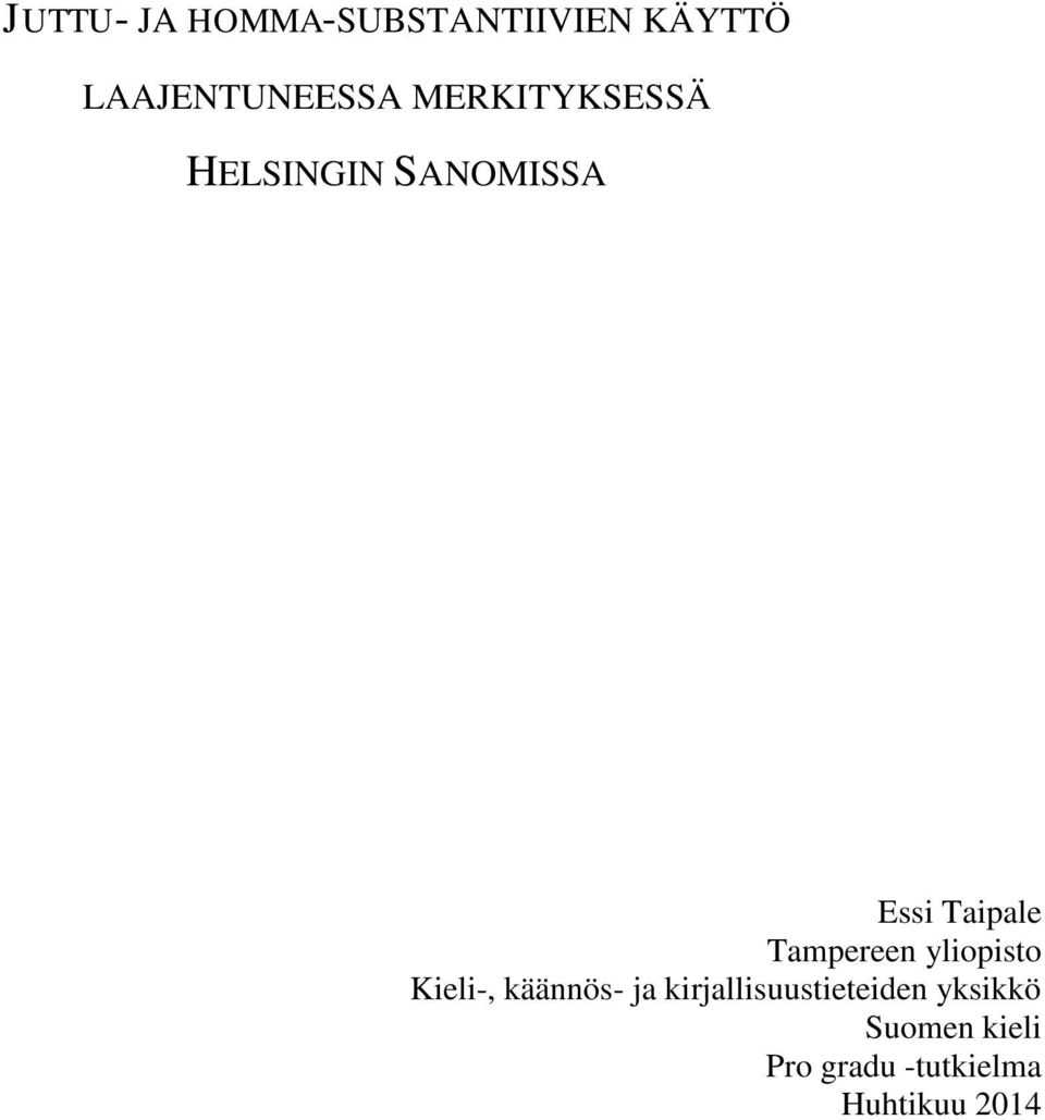 Tampereen yliopisto Kieli-, käännös- ja