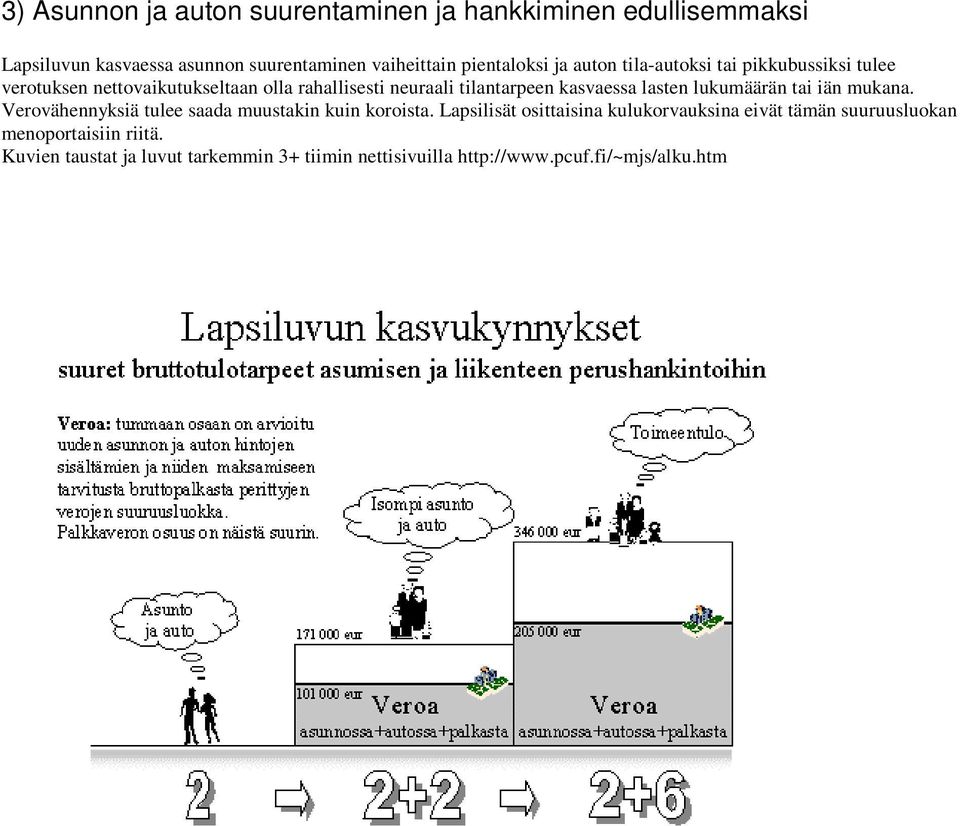 lasten lukumäärän tai iän mukana. Verovähennyksiä tulee saada muustakin kuin koroista.