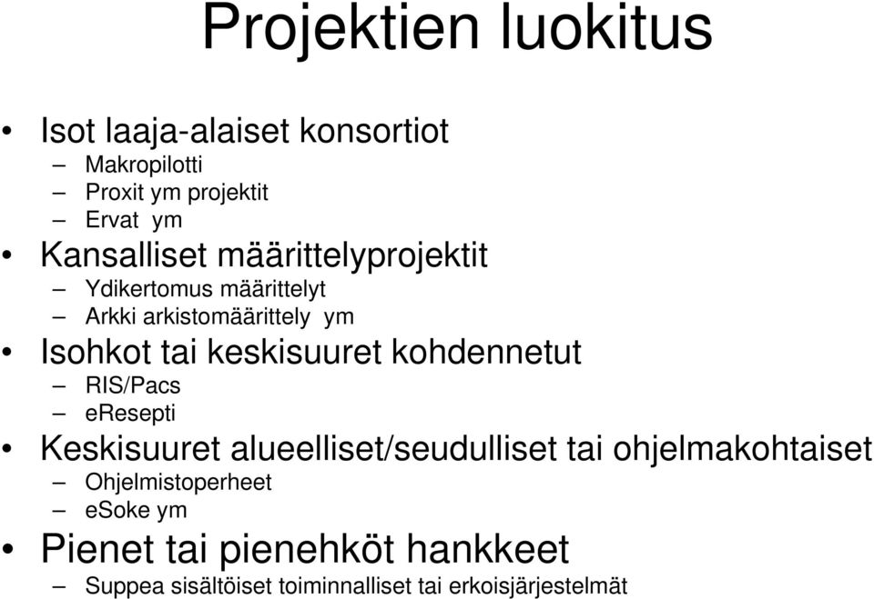 keskisuuret kohdennetut RIS/Pacs eresepti Keskisuuret alueelliset/seudulliset tai ohjelmakohtaiset