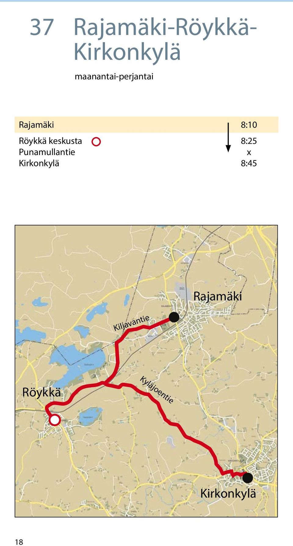 Röykkä keskusta Punamullantie