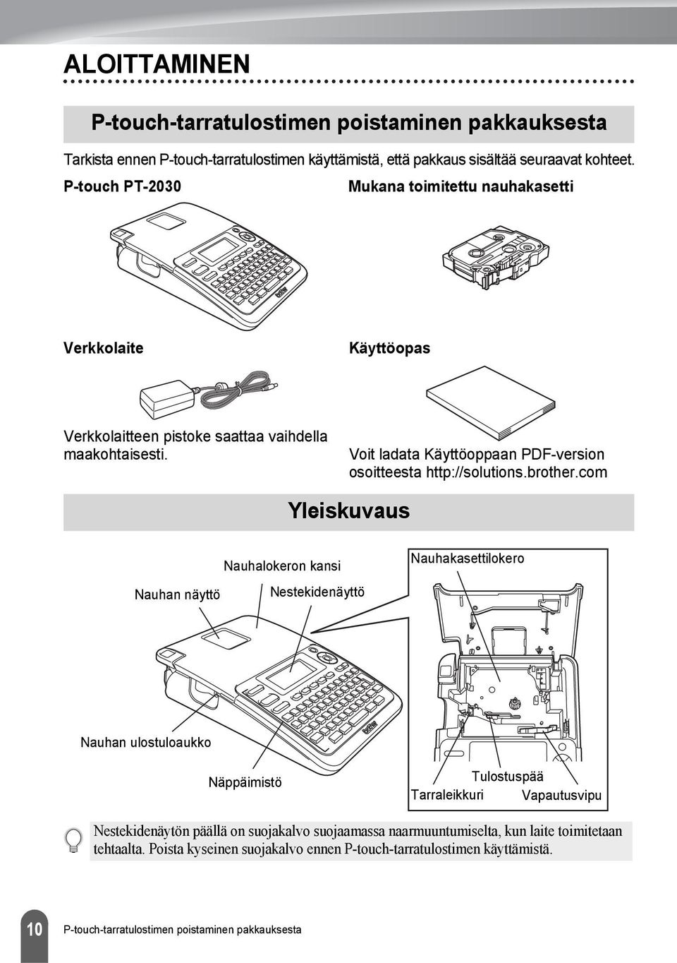 Voit ladata Käyttöoppaan PDF-version osoitteesta http://solutions.brother.