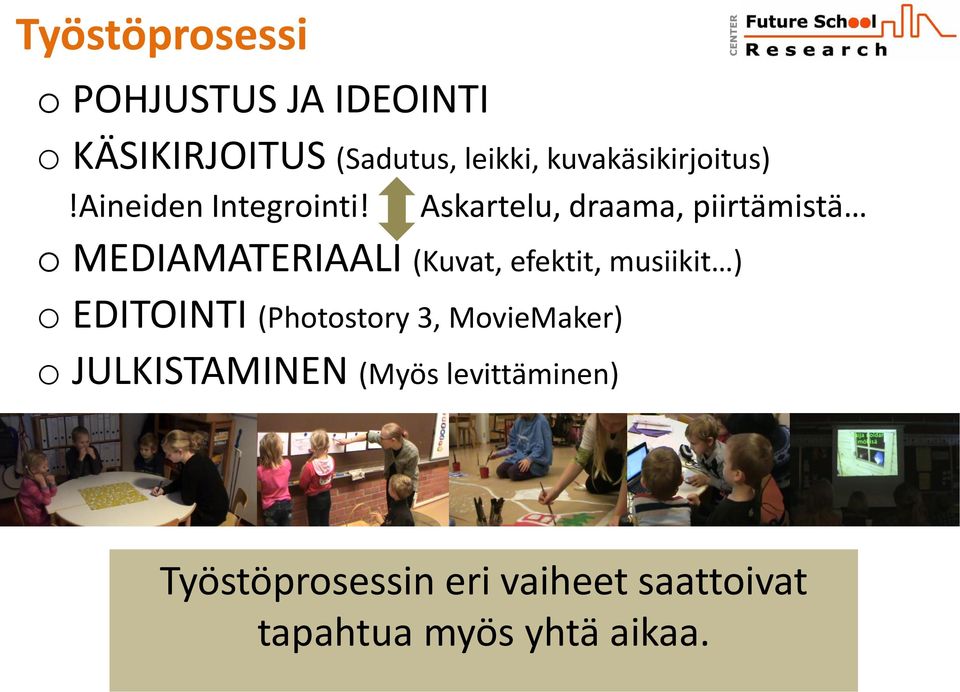 Askartelu, draama, piirtämistä o MEDIAMATERIAALI (Kuvat, efektit, musiikit ) o