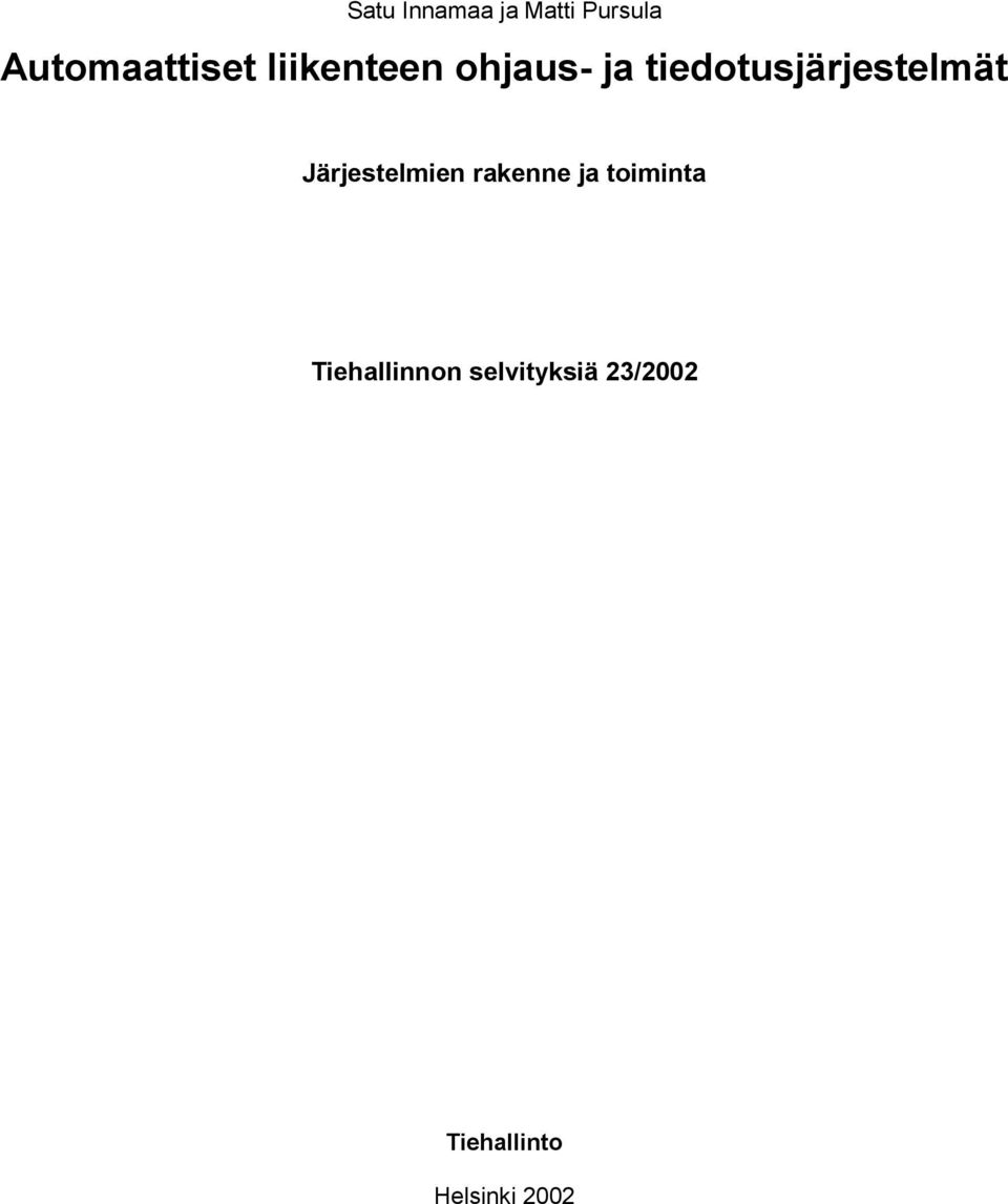 Järjestelmien rakenne ja toiminta