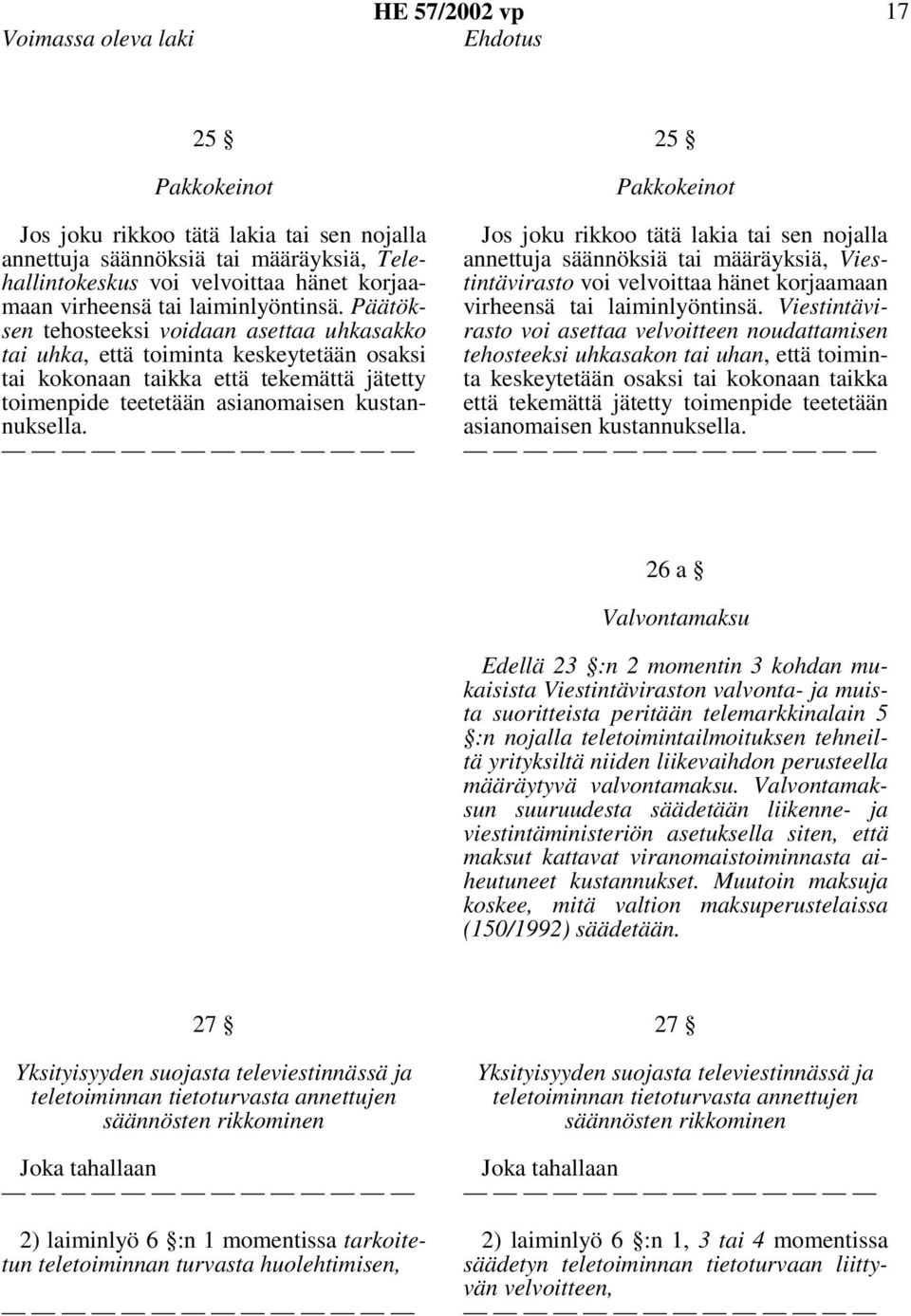 Päätöksen tehosteeksi voidaan asettaa uhkasakko tai uhka, että toiminta keskeytetään osaksi tai kokonaan taikka että tekemättä jätetty toimenpide teetetään asianomaisen kustannuksella.