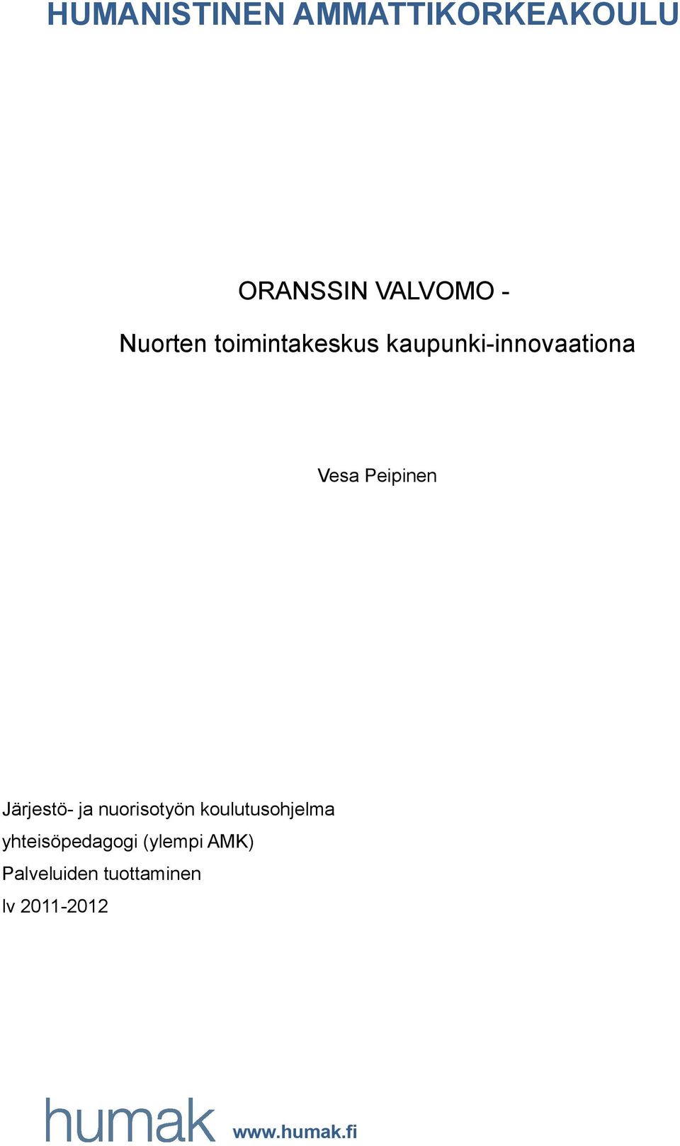 Peipinen Järjestö- ja nuorisotyön koulutusohjelma