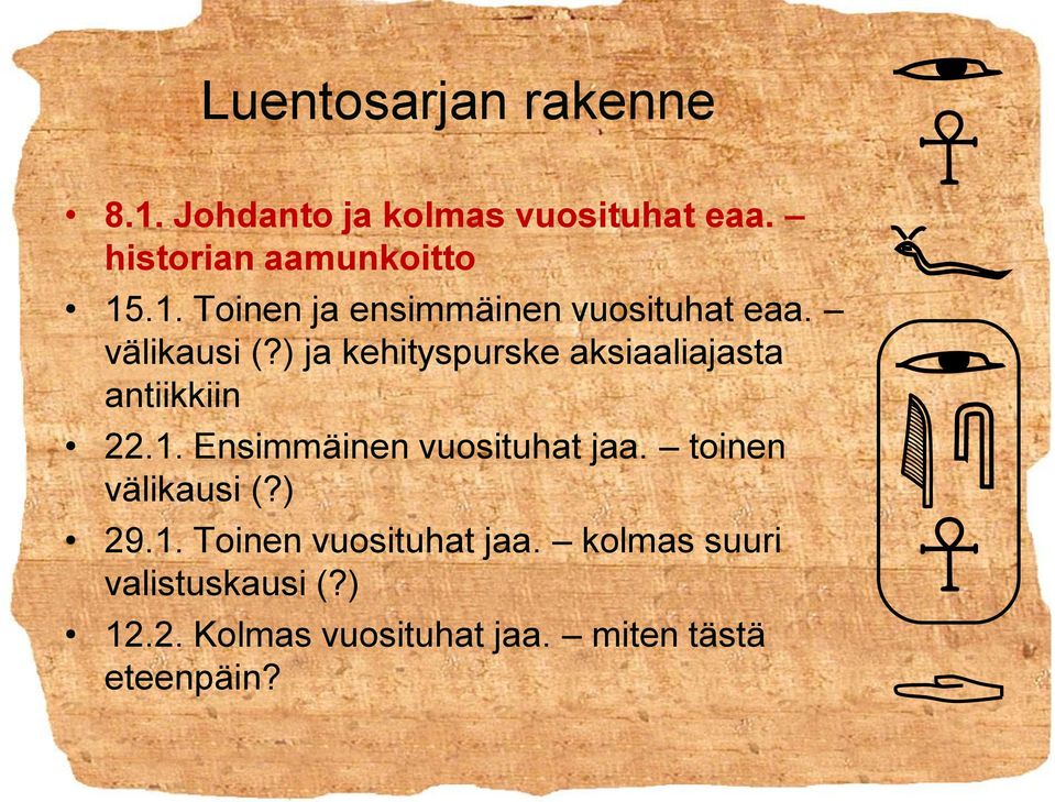 Ensimmäinen vuosituhat jaa. toinen välikausi (?) 29.1. Toinen vuosituhat jaa.