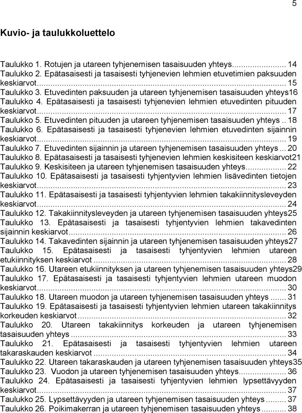 Etuvedinten pituuden ja utareen tyhjenemisen tasaisuuden yhteys.. 18 Taulukko 6. Epätasaisesti ja tasaisesti tyhjenevien lehmien etuvedinten sijainnin keskiarvot... 19 Taulukko 7.