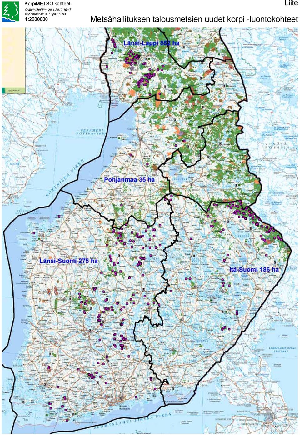 L5293 1:2200000 Metsähallituksen