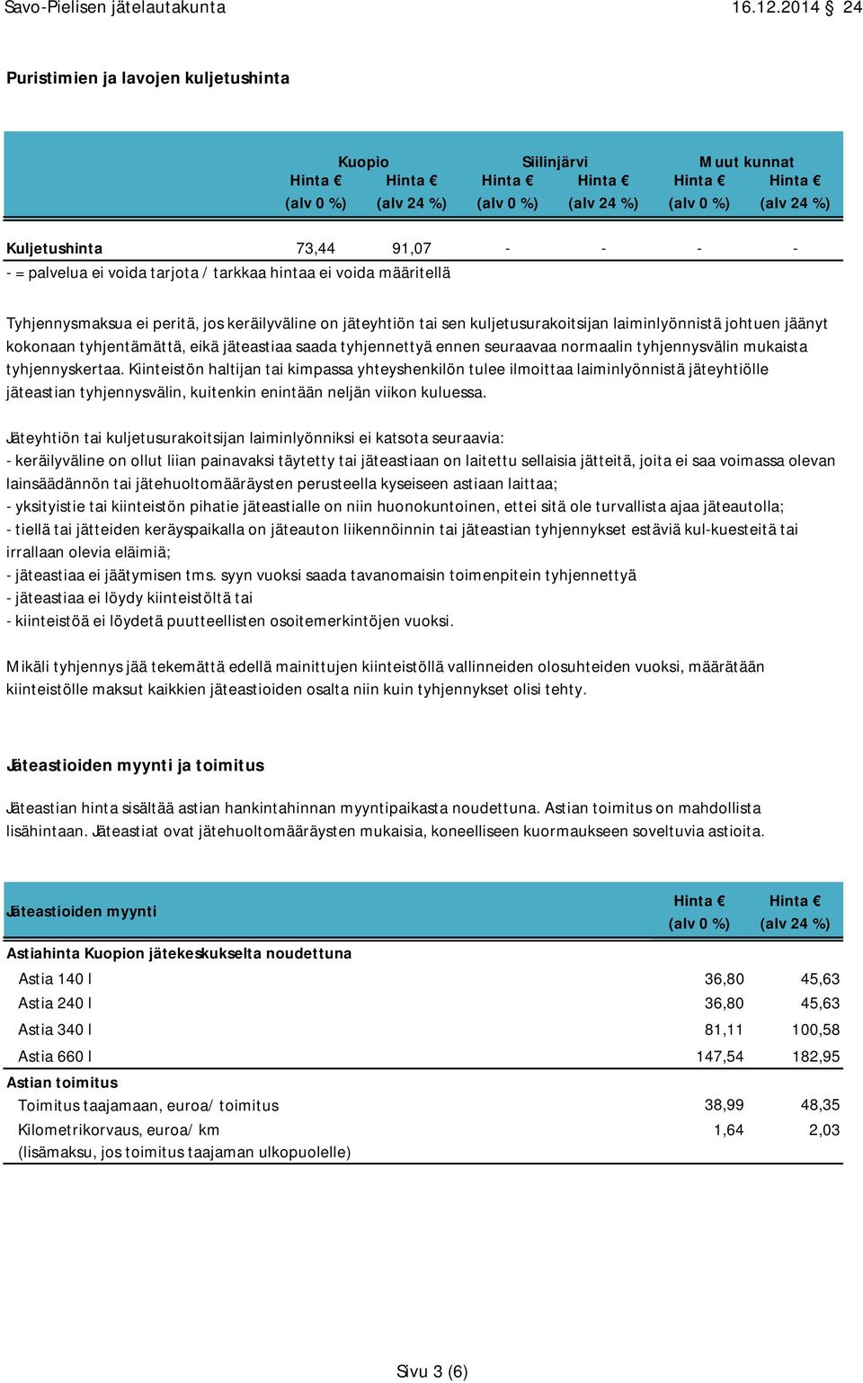 tyhjennyskertaa. Kiinteistön haltijan tai kimpassa yhteyshenkilön tulee ilmoittaa laiminlyönnistä jäteyhtiölle jäteastian tyhjennysvälin, kuitenkin enintään neljän viikon kuluessa.