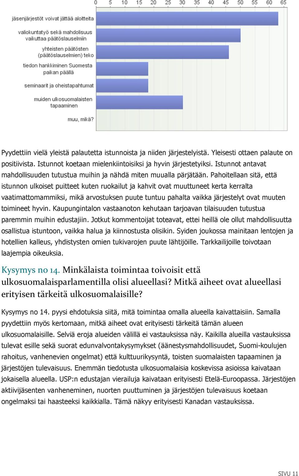 Pahoitellaan sitä, että istunnon ulkoiset puitteet kuten ruokailut ja kahvit ovat muuttuneet kerta kerralta vaatimattomammiksi, mikä arvostuksen puute tuntuu pahalta vaikka järjestelyt ovat muuten