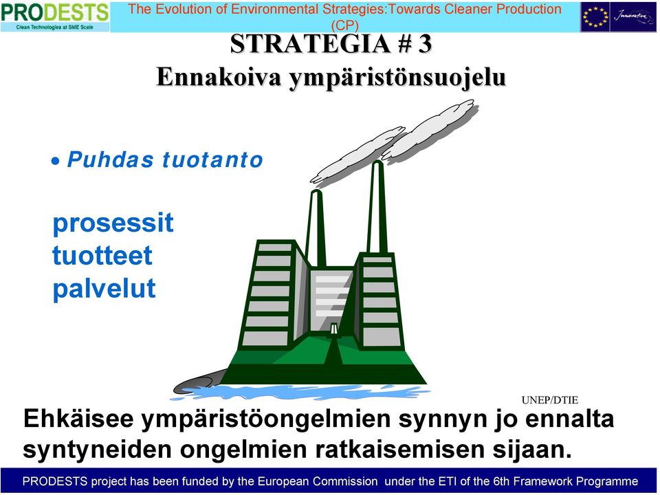 UNEP/DTIE Ehkäisee ympäristöongelmien synnyn jo