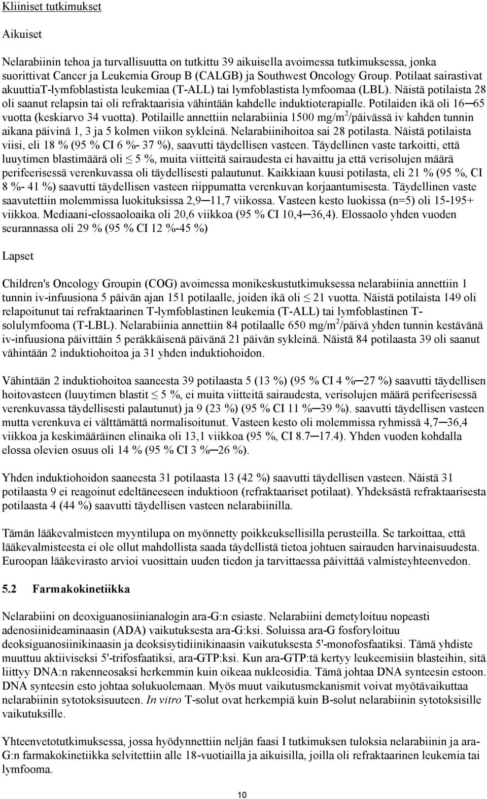 Näistä potilaista 28 oli saanut relapsin tai oli refraktaarisia vähintään kahdelle induktioterapialle. Potilaiden ikä oli 16 65 vuotta (keskiarvo 34 vuotta).