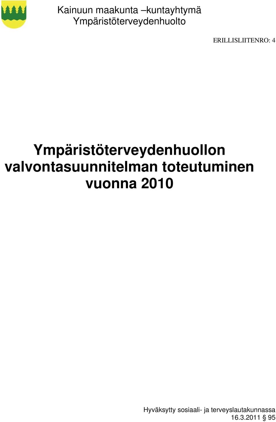 Ympäristöterveydenhuollon valvontasuunnitelman