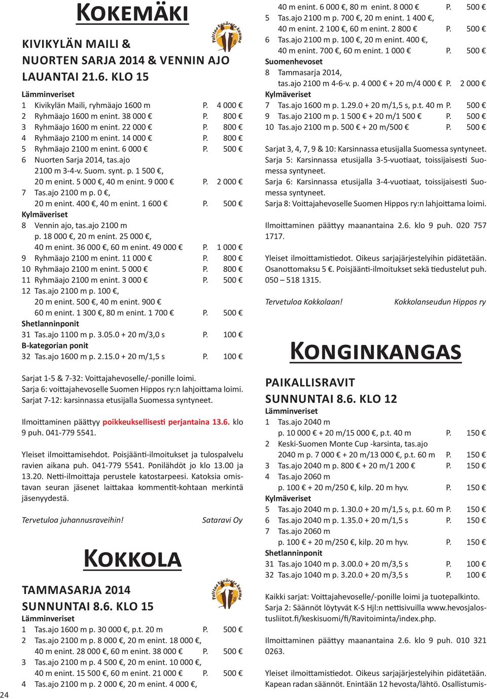 2 000 7 Tas.ajo 2100 m p. 0, 20 m enint. 400, 40 m enint. 1 600 P. 500 8 Vennin ajo, tas.ajo 2100 m p. 18 000, 20 m enint. 25 000, 40 m enint. 36 000, 60 m enint. 49 000 P.