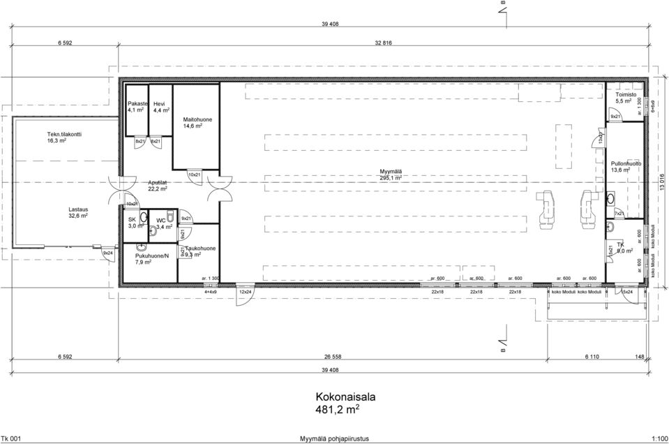 2 Maitohuone 14,6 m 2 Taukohuone 9,3 m 2 ar. 1 300 4+4x9 12x24 39 408 ar. 600 22x18 ar. 600 22x18 ar. 600 22x18 ar. 600 ar.