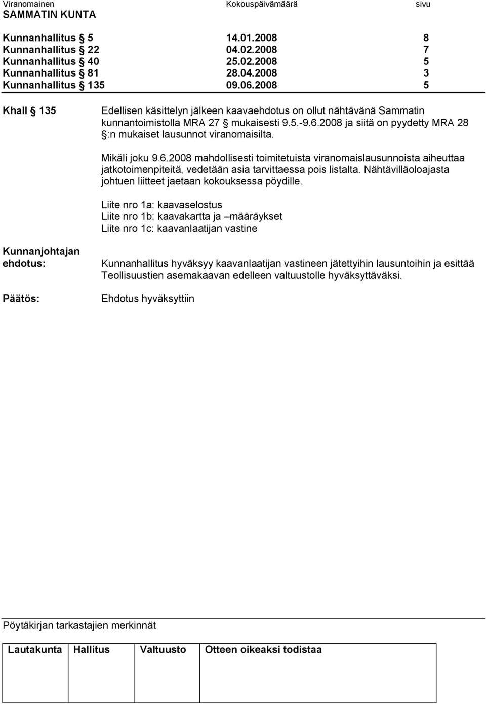 2008 ja siitä on pyydetty MRA 28 :n mukaiset lausunnot viranomaisilta. Mikäli joku 9.6.