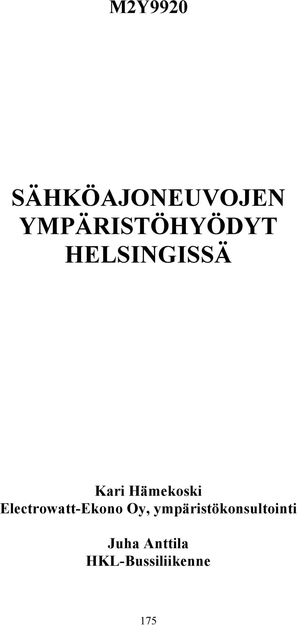 Hämekoski Electrowatt-Ekono Oy,