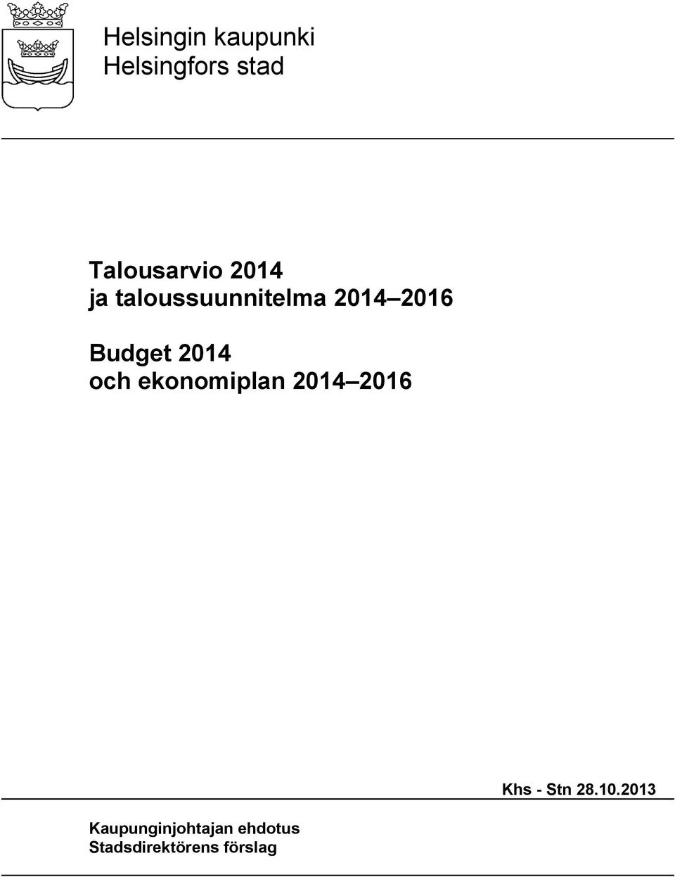 ekonomiplan 2014 2016 Khs - Stn 28.10.